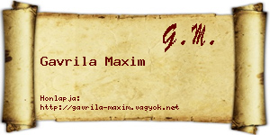 Gavrila Maxim névjegykártya